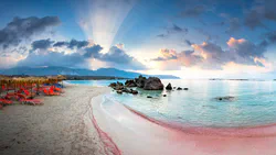 Elafonissi pink beach, Crete Island, Greece